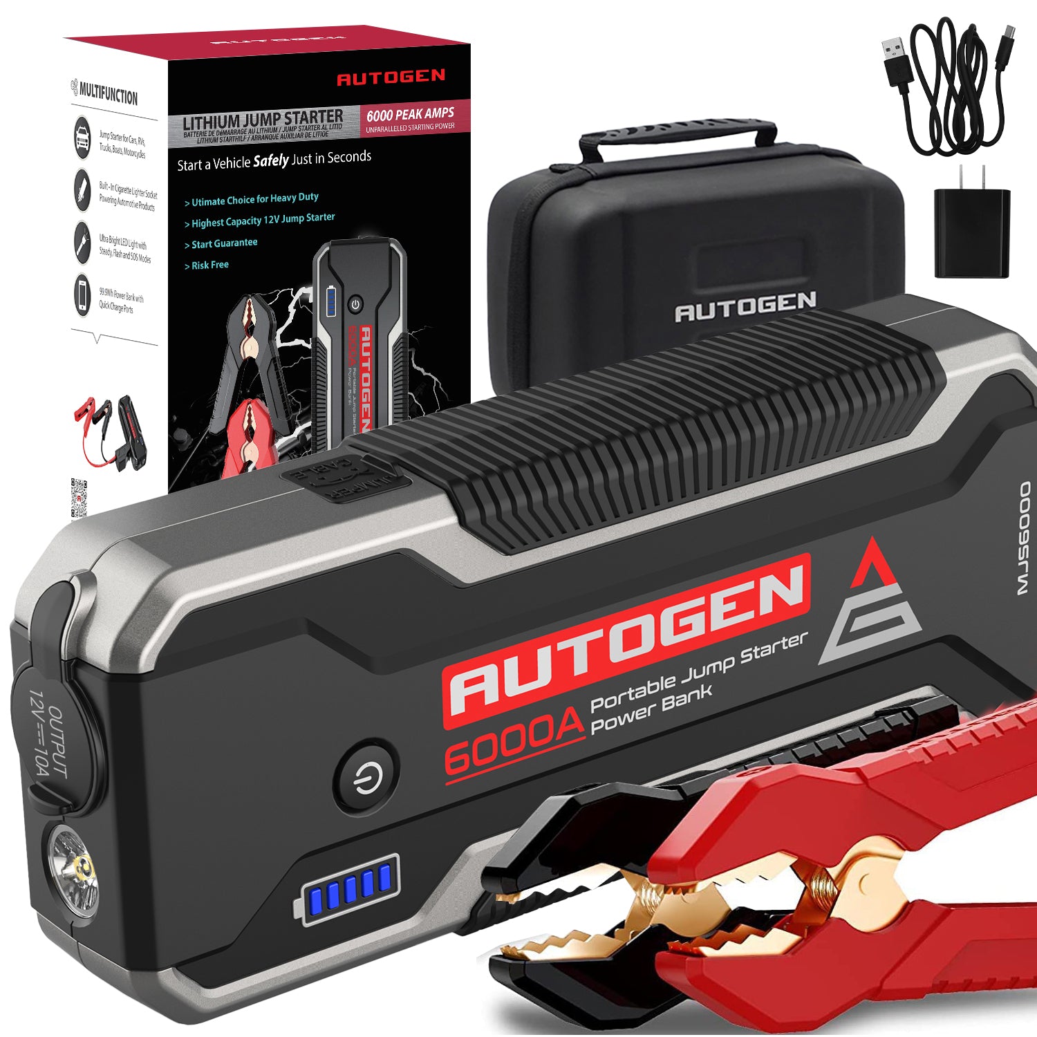  6000A Portable Jump Starter Power Bank Kit - Autogen